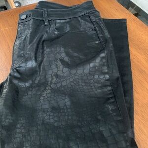White House Black Market Black Jeans - Coated with Alligator Embossed Finish